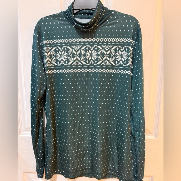 Lands' End Women's Dark Green Therma skin heat turtleneck undershirt - Picture 2 of 5